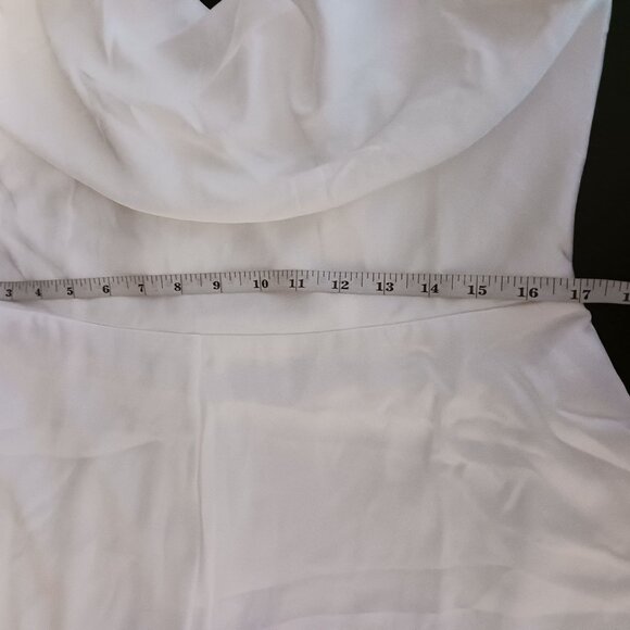 NEW‎ Lulus Likely Lover Ivory Satin Asymmetrical Cowl Neck Romper 2" Inseam XL - Picture 15 of 16